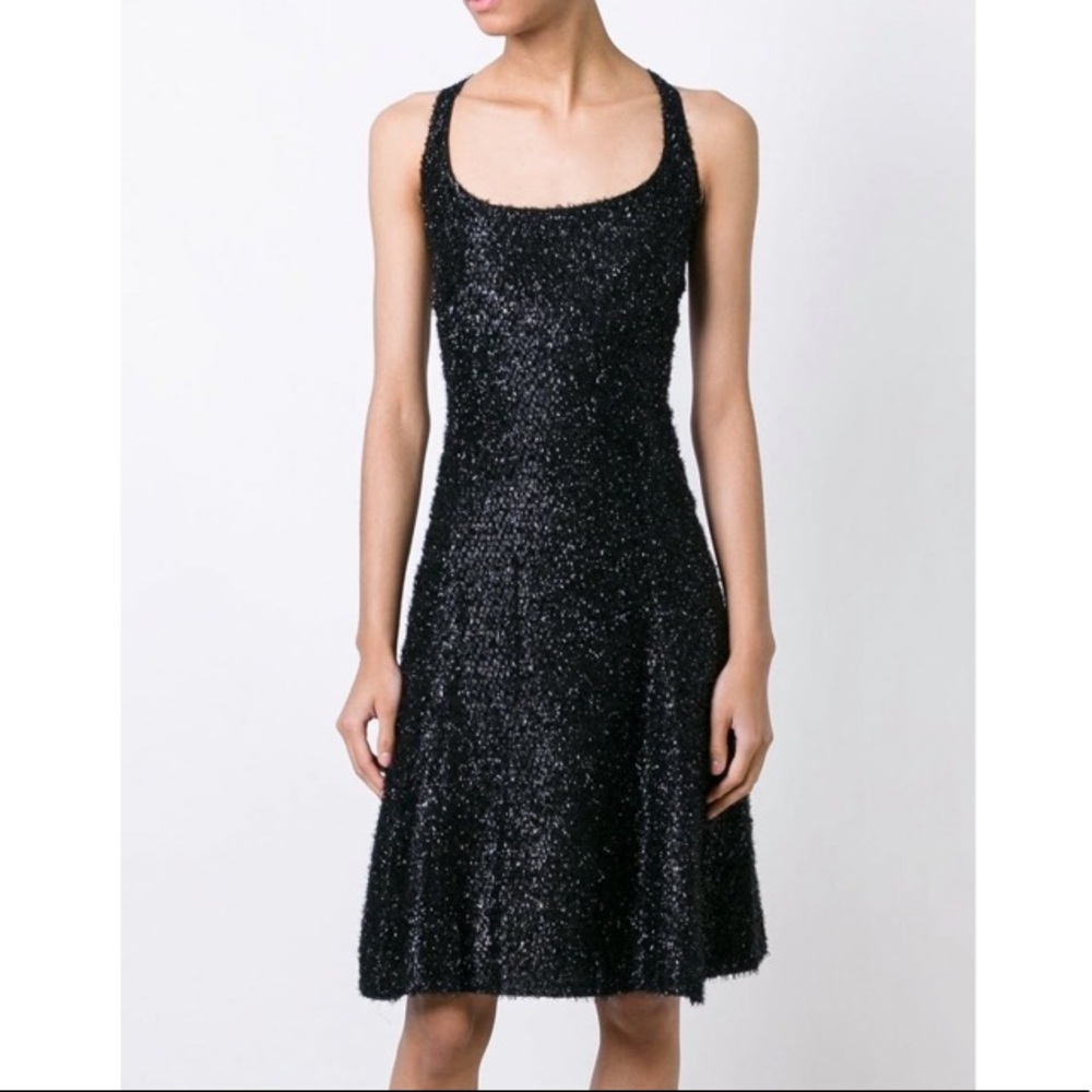 Stephen Sprouse vintage black tinsel effect dress